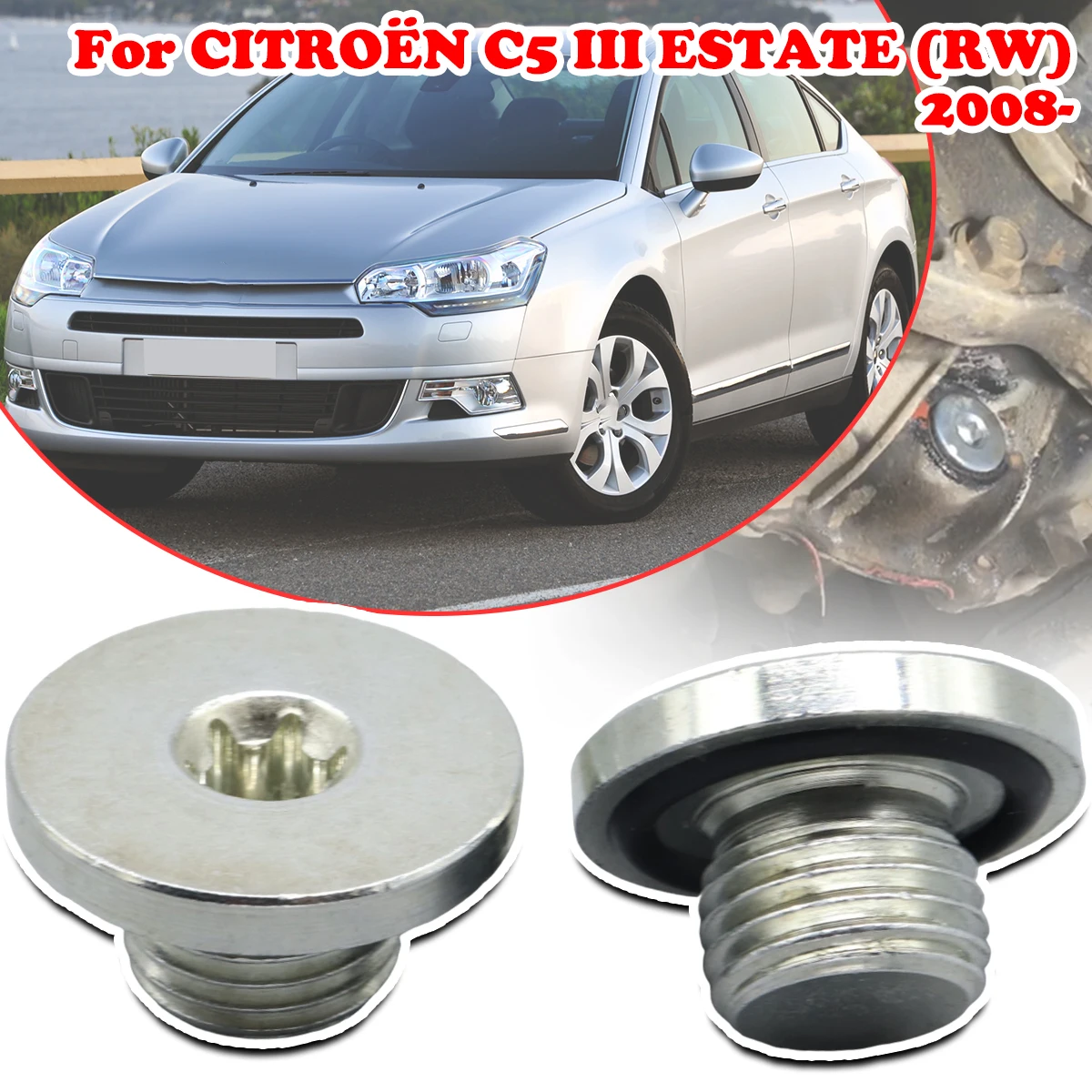 

2pcs For CITROËN C5 III ESTATE (RW) 2008- M14X1.5 Engine Oil Drain Sump Plug Bolt Metal Screw Replacement Parts Car Accessories
