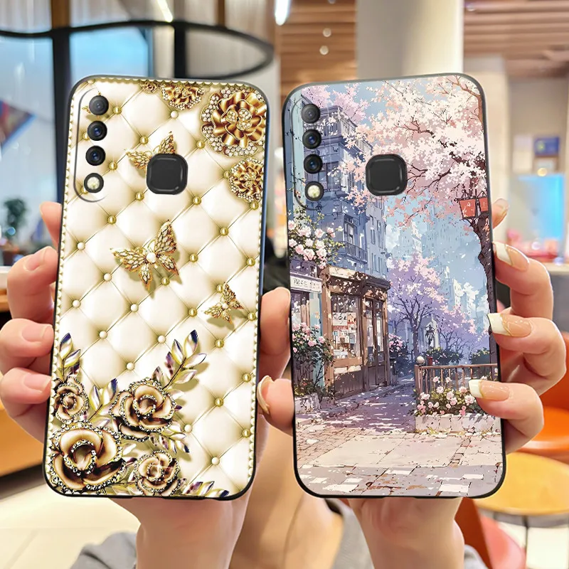 Мягкий силиконовый черный чехол для телефона Infinix S4/X626/X627/Smart3 Plus, раскрашенный корпус с героями мультфильмов, противоударный чехол, желейный черный чехол