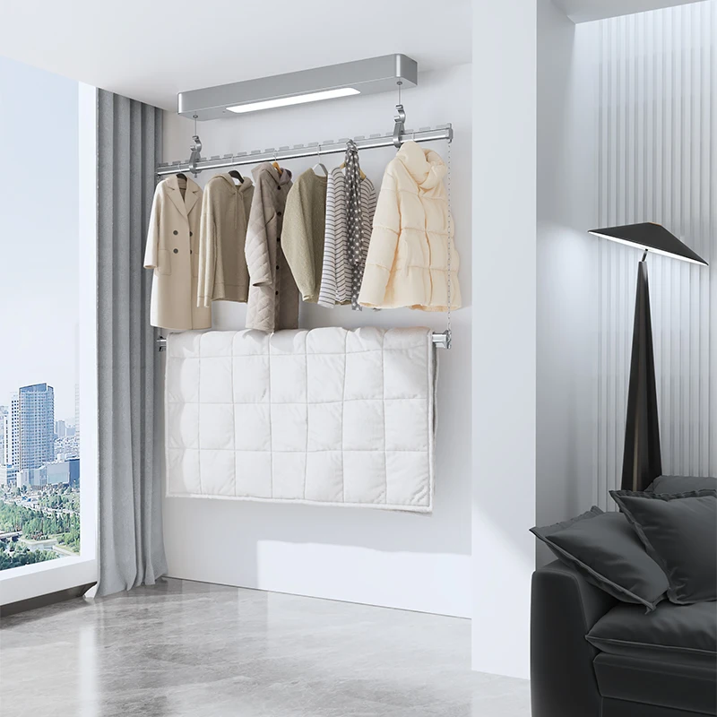 New modern intelligent electronic folding drying rack indoor/outdoor wall-mounted type is suitable for living room