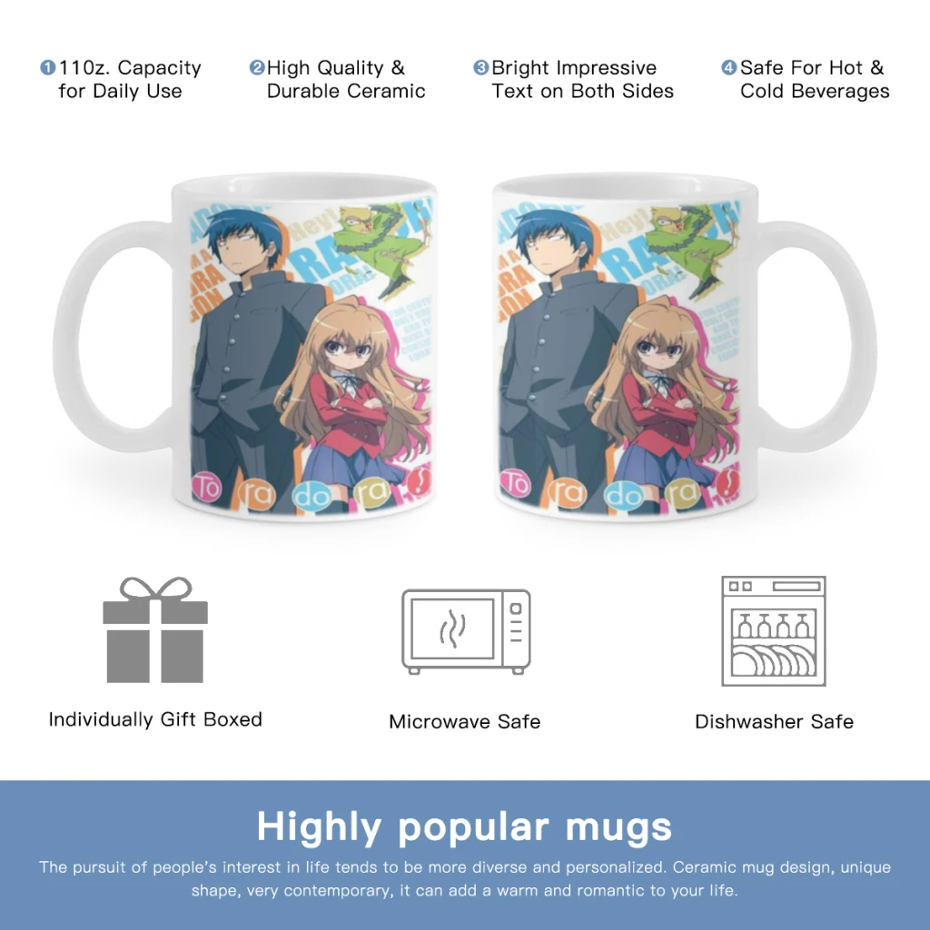 

Toradora! Aisaka Taiga Anime Free shipping Ceramic Cup Coffee Oatmeal Breakfast Cup Creative Personality Mug