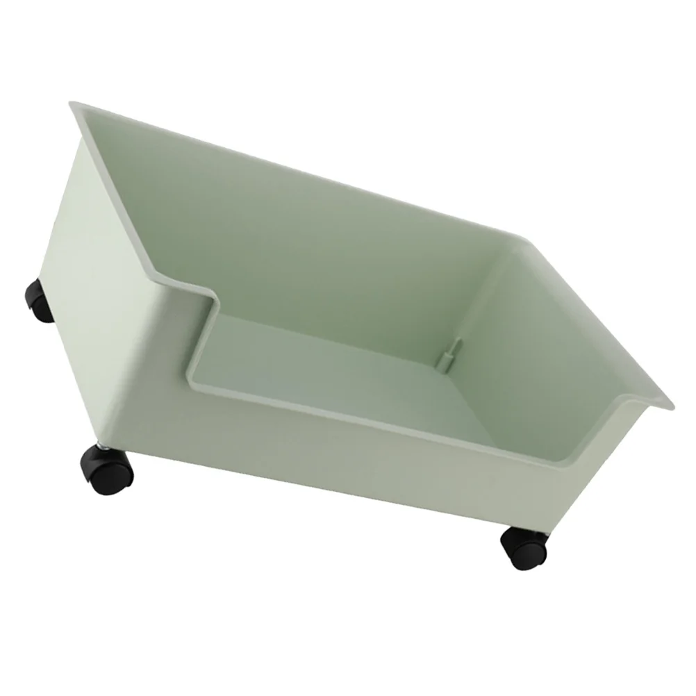Contenitore portaoggetti in plastica di grande capacità con ruote da 1 pezzo per l'organizzazione della stanza del dormitorio dell'home office, portaoggetti leggero
