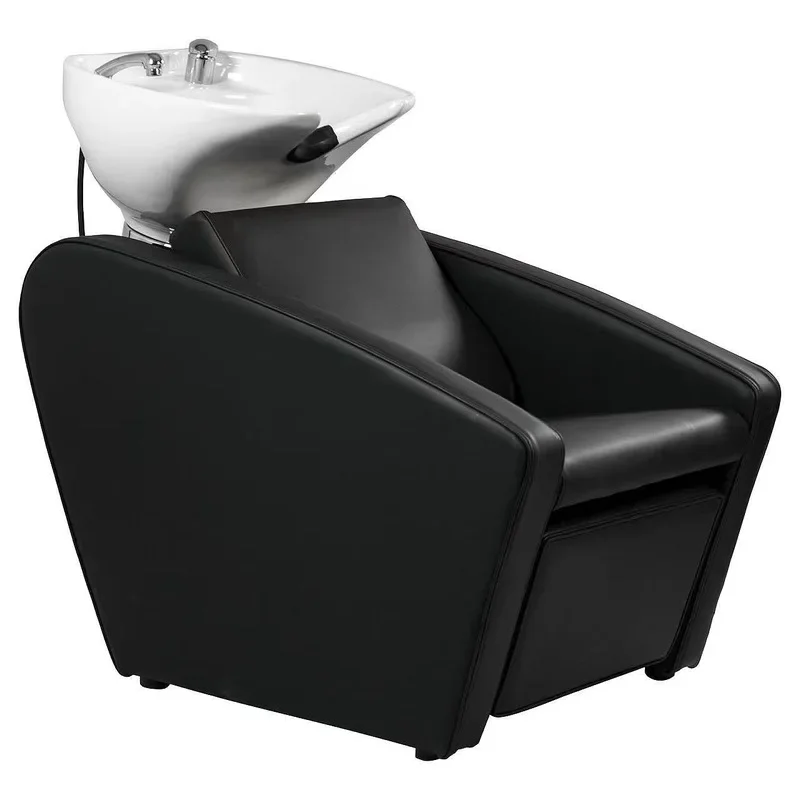 VP Luxury Ceramic Wash Basin Barber Chair Sit-Down Shampoo Bed for Salon Hair Washing