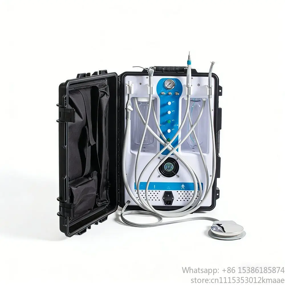 Medical Veterinary Portable Mobile Dental Turbine Unit Suitcase with Silent Built-in Air Compressor Sale
