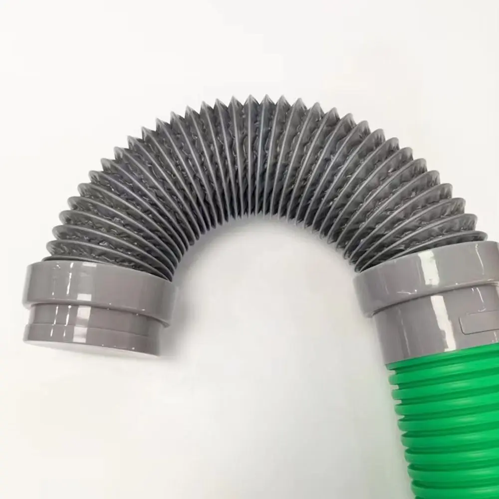 Manguera de conexión de conducto de ventilación de aire de repuesto, conector de manguera de ventilación suave telescópico con tapa, tubo de escape para sistema de aire fresco