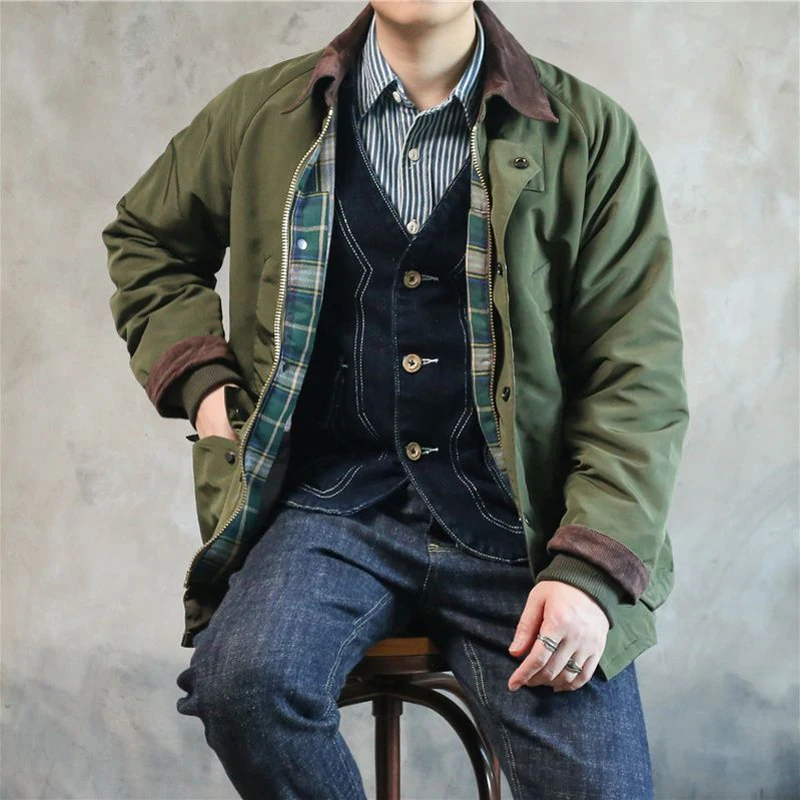 American Oil Wax Hunting Jacket Men Lapel Vintage Amekage Waterproof British Windbreaker Jacket Man Spring Autumn Winter 2025New - view 3
