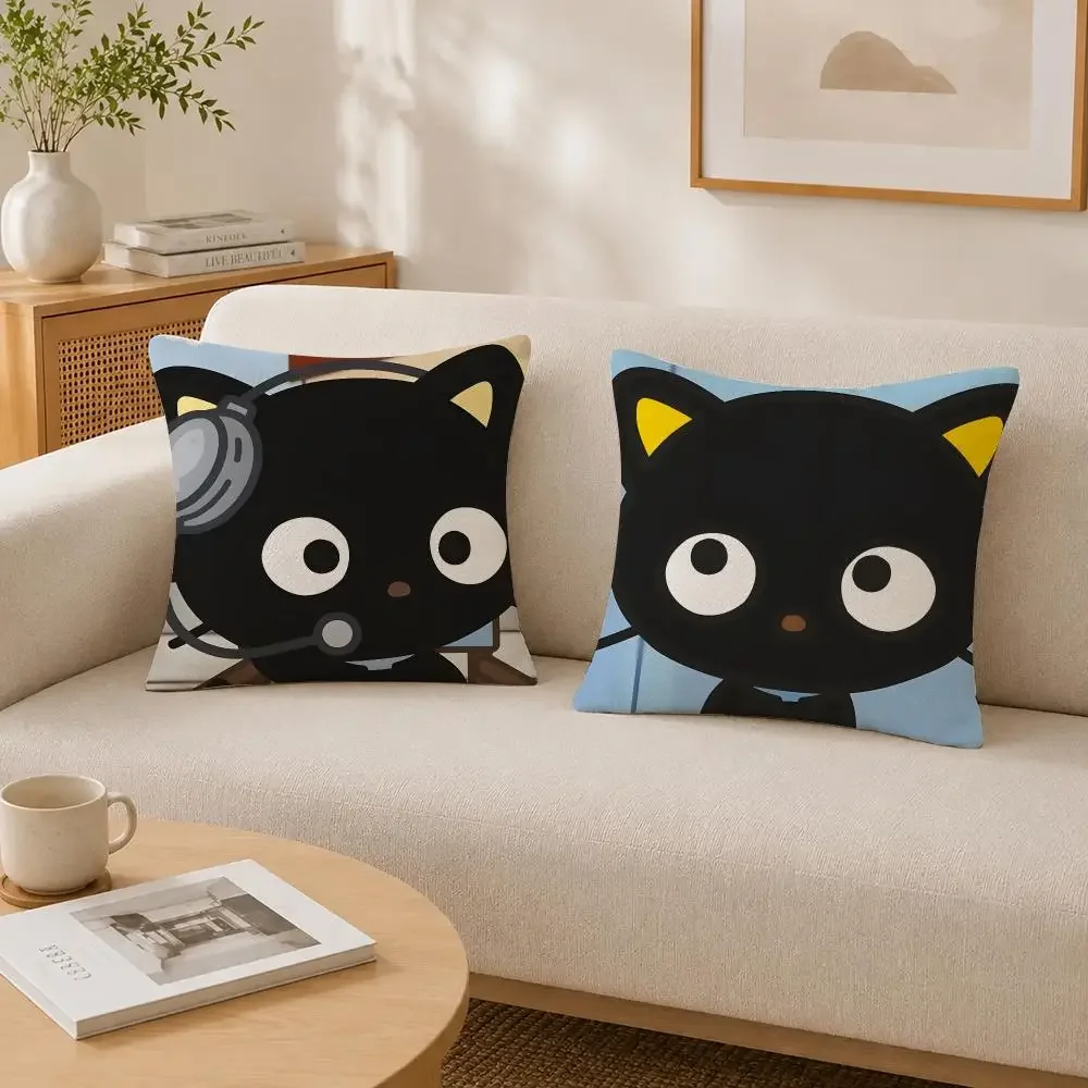 Character Chococat Cushion Cover Soft Fluffy Short Plush  Pillow Case Home Decor
