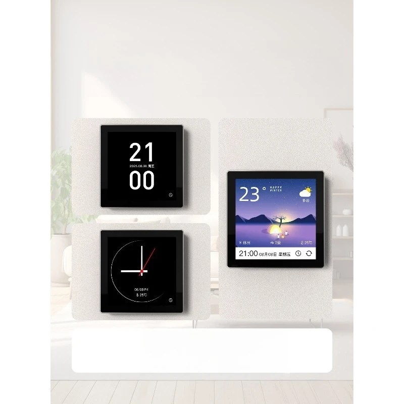 Full screen switch control panel electronic clock single zero fire four open