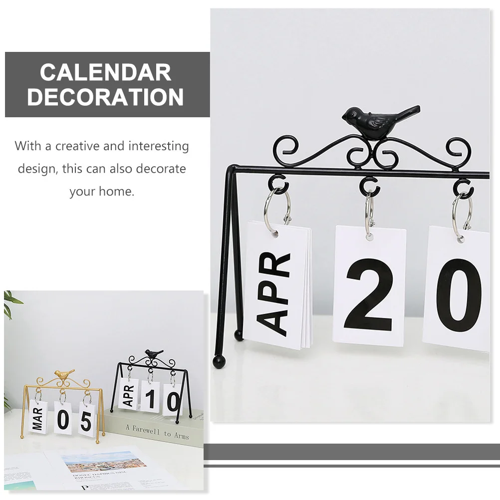 

Creative Iron Metal Desktop Ornament Rustic Perpetual Flip Planner For Office Home Decorative Table Top Household Crafts Iron