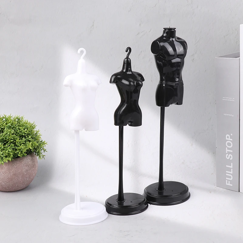 Innovative Scale 1:6 Mini Black White Display Stand Holder Standing Toy Doll Accessories Dress DIY Clothes Mannequin Model