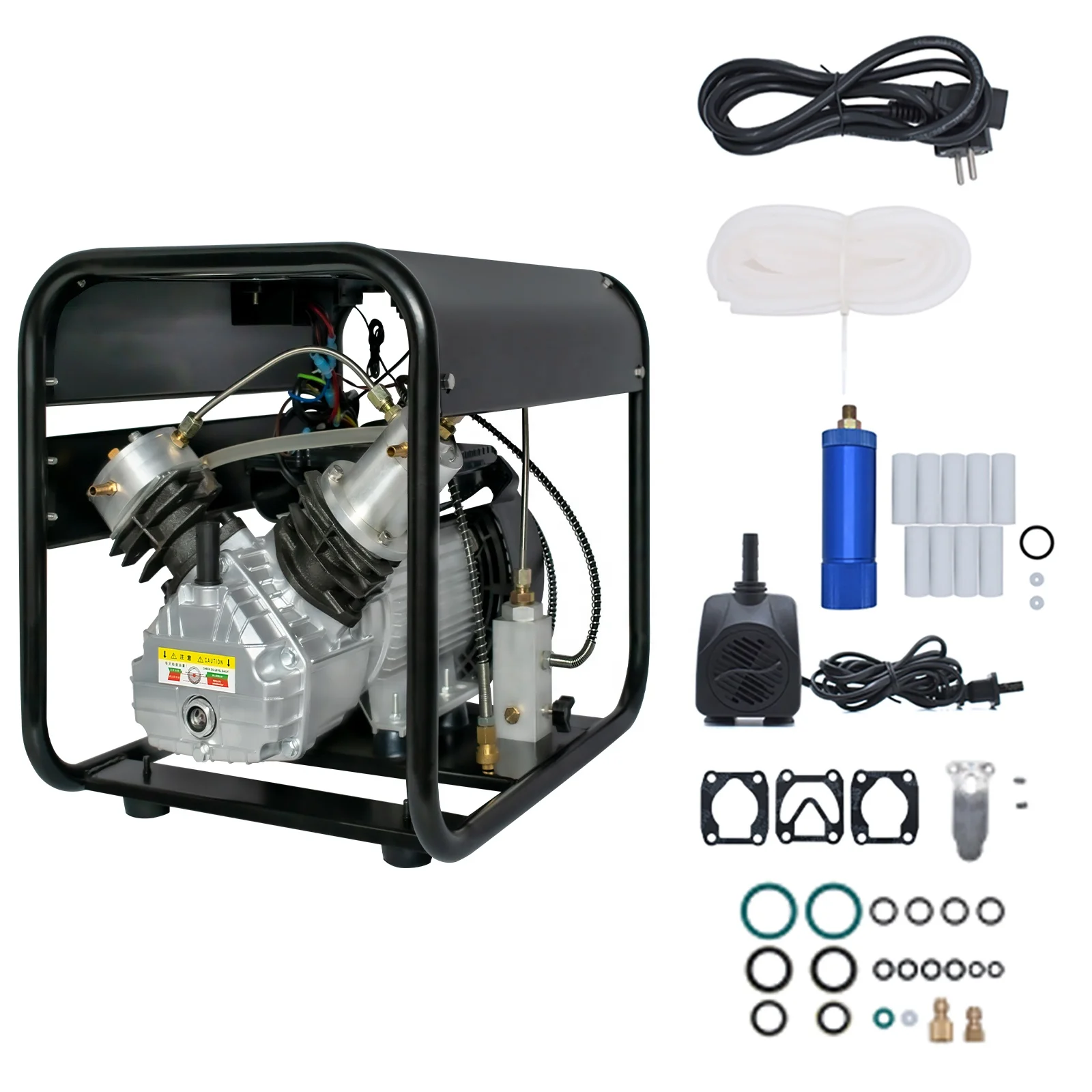 TUDIVING High Quality High Pressure Double Cylinder Auto Stop Electric 220V 2.2KW 4500psi 30Mpa Hunting Diving Air Compressor