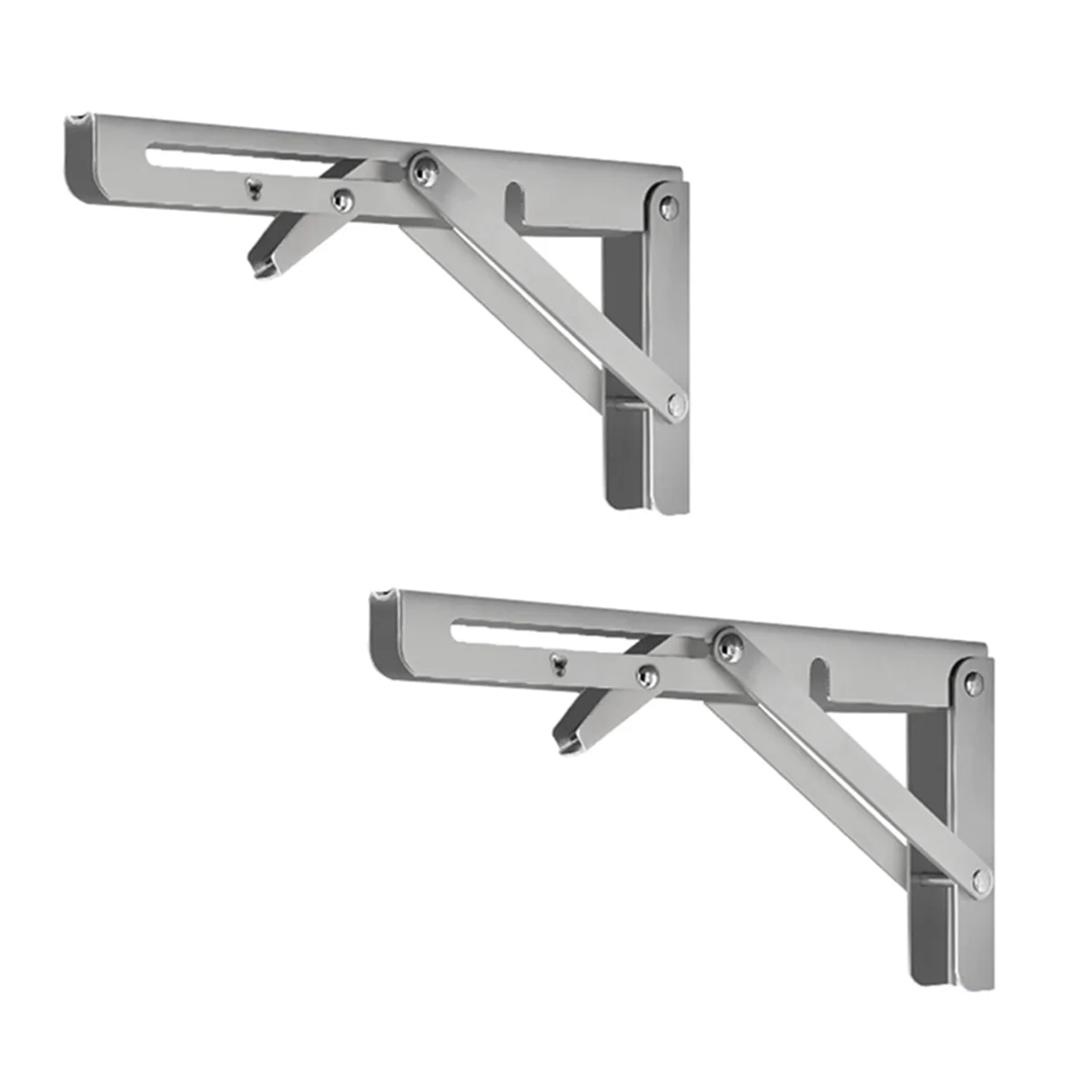 

2 Piece Heavy Duty Folding Shelf Brackets Triangular Bracket Shelf Wall Shelf Support Frame for Bench Table with Screws