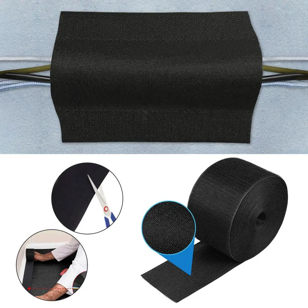 3 Meter Floor Cable Cover Soft Fasten Tape Reusable Black Keep Neat Cuttable Carpet Wire Organizer Carpet Wire Cover