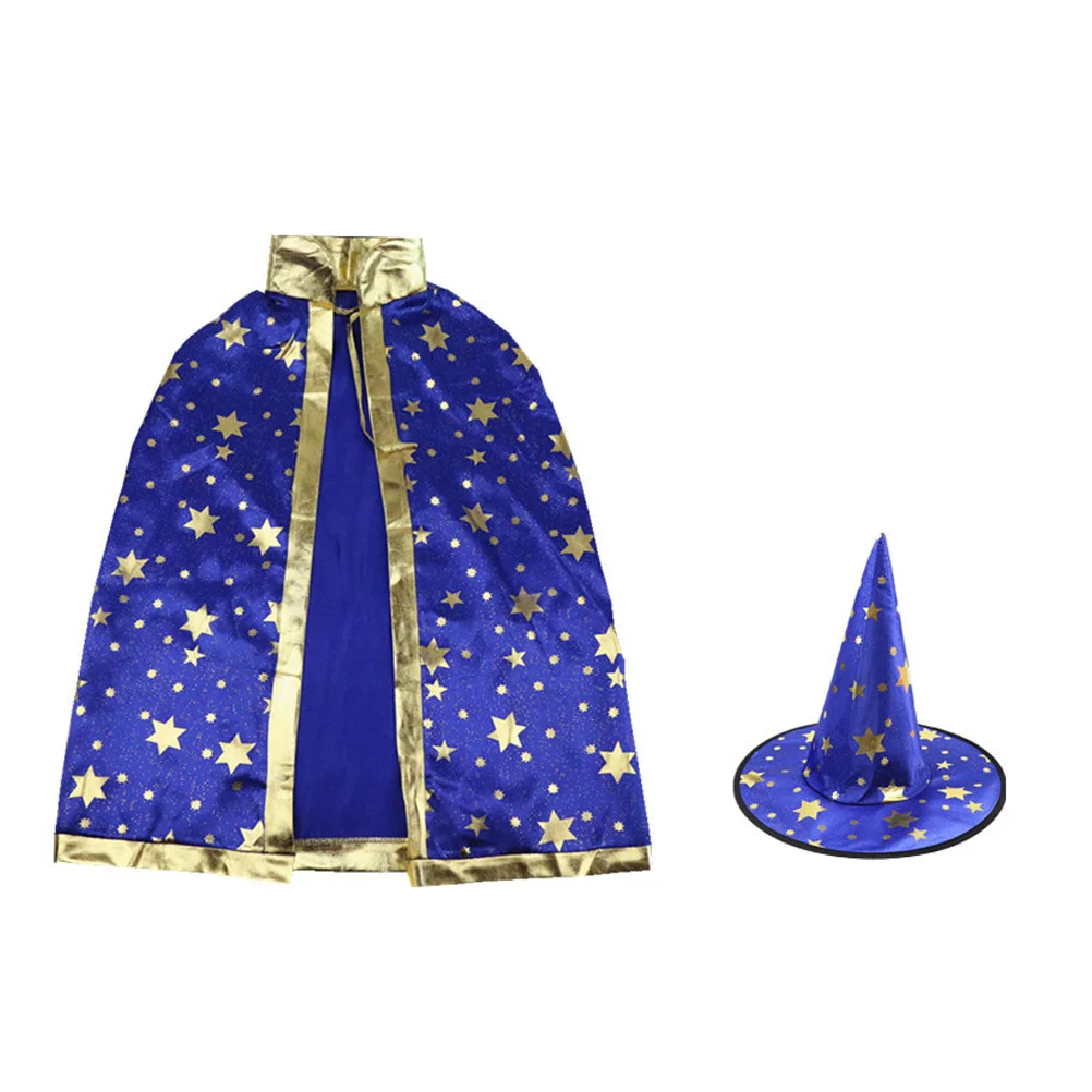 قطعة واحدة من رأس الهالوين بخمس نجوم مع قبعة مناسبة لمختلف المهرجانات، زي حفلة الأداء، رأس الساحرة