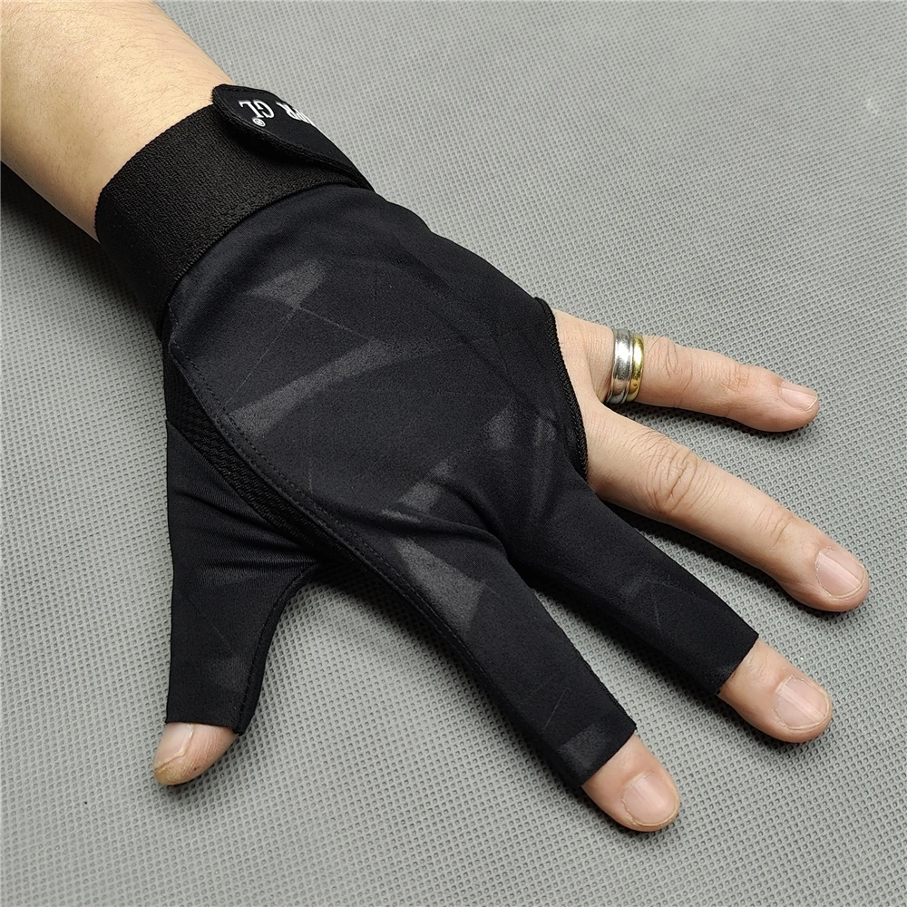 

Бильярдные перчатки для левой и правой руки SPR GL, средний размер M, каром для бассейна, 3 пальца, черный камуфляж, профессиональные аксессуары для снукера и бильярда