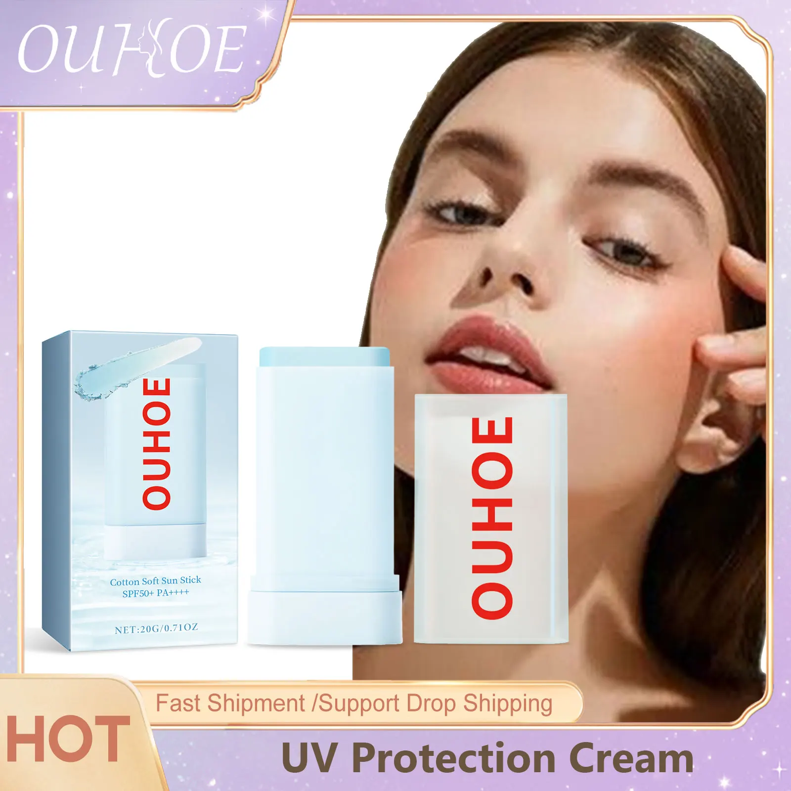 OUHOE UV Protection Cream Spf 50 UV Protection Outdoor Anti Oxidant Moisturizing Skin Care Waterproof Anti Sweat Sun Block Cream