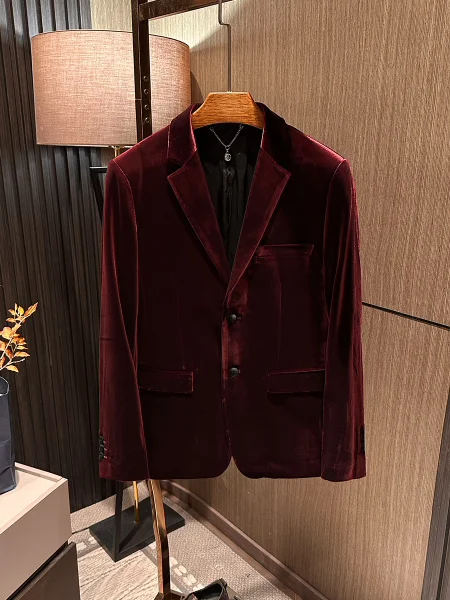 

Мужской деловой повседневный костюм из вельвета на двух пуговицах, весенний, высококачественный, модный, дышащий, из полиэфирного волокна, немнущийся, полный комплект