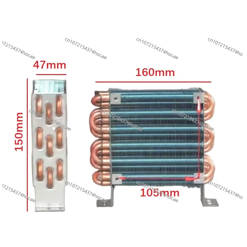 

CP3X6X120 Микро-мини-конденсатор с медным трубкой и воздушным охлаждением, испаритель радиатора с ребрами для вентилятора 120 мм, испаритель холодильника