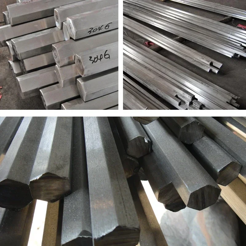 304 Stainless Steel Ground Hex Rod 5/6/7/8/10/12/15mm, 200mm Standard Length, Customizable Shaft Stock