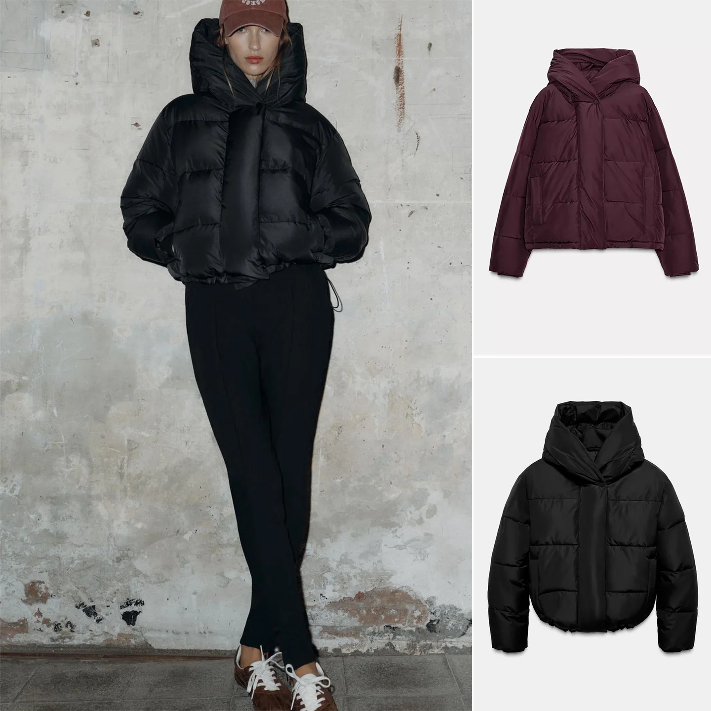 Invierno Mujer Casual Sle Collarl Con Capucha Larga Sve Or Impermeable A Prueba De Viento Thi Jaet Abrigo Cierre De Cremallera C...