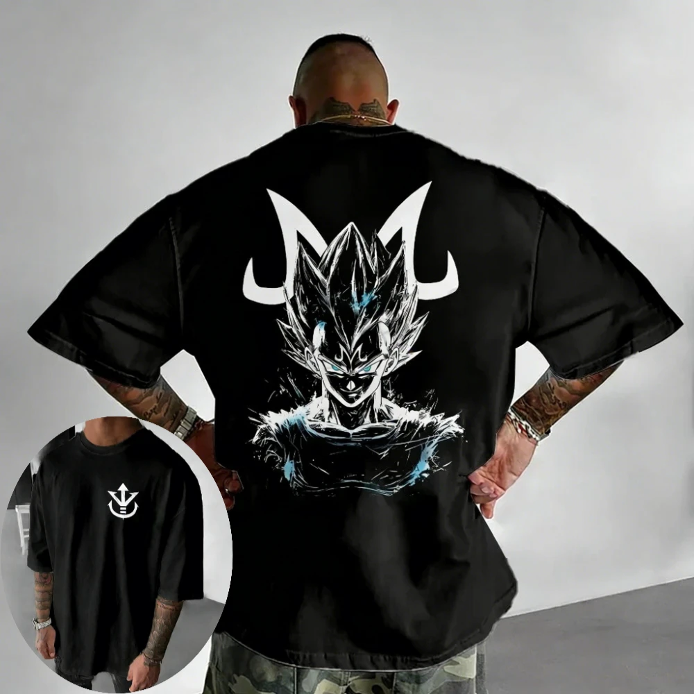 Dragon Ball Z Herren- und Damen-T-Shirt Majin Vegeta Anime-T-Shirt Sommer Frühling Jungen-Kurzarmshirt Übergroße Eltern-Kind-Outfits