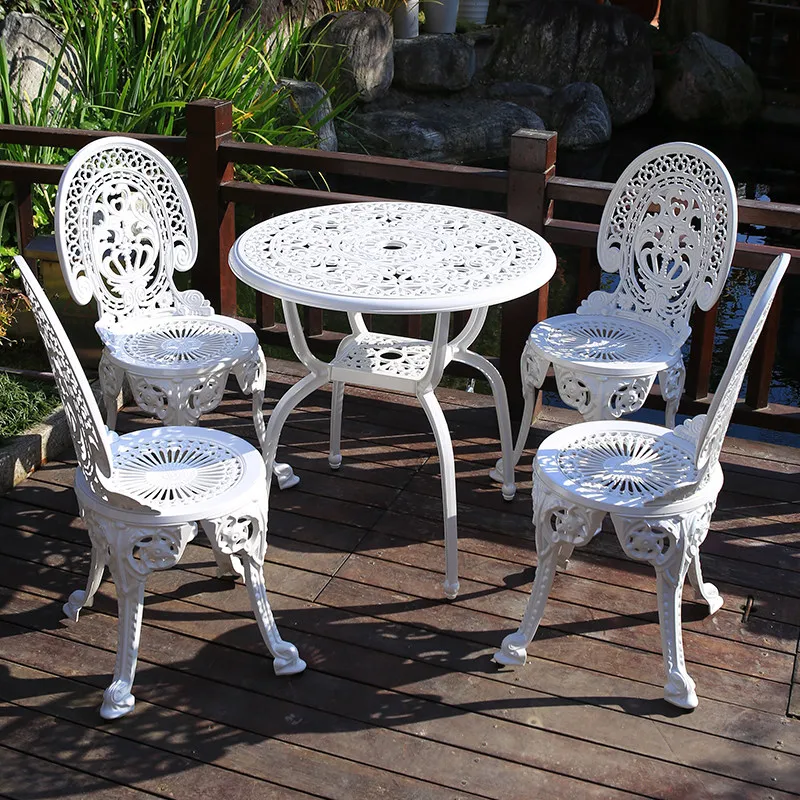 aluminum cast Outdoor balcony table and chair set, consisting of three to five pieces, for outdoor leisure, open-air gardens,