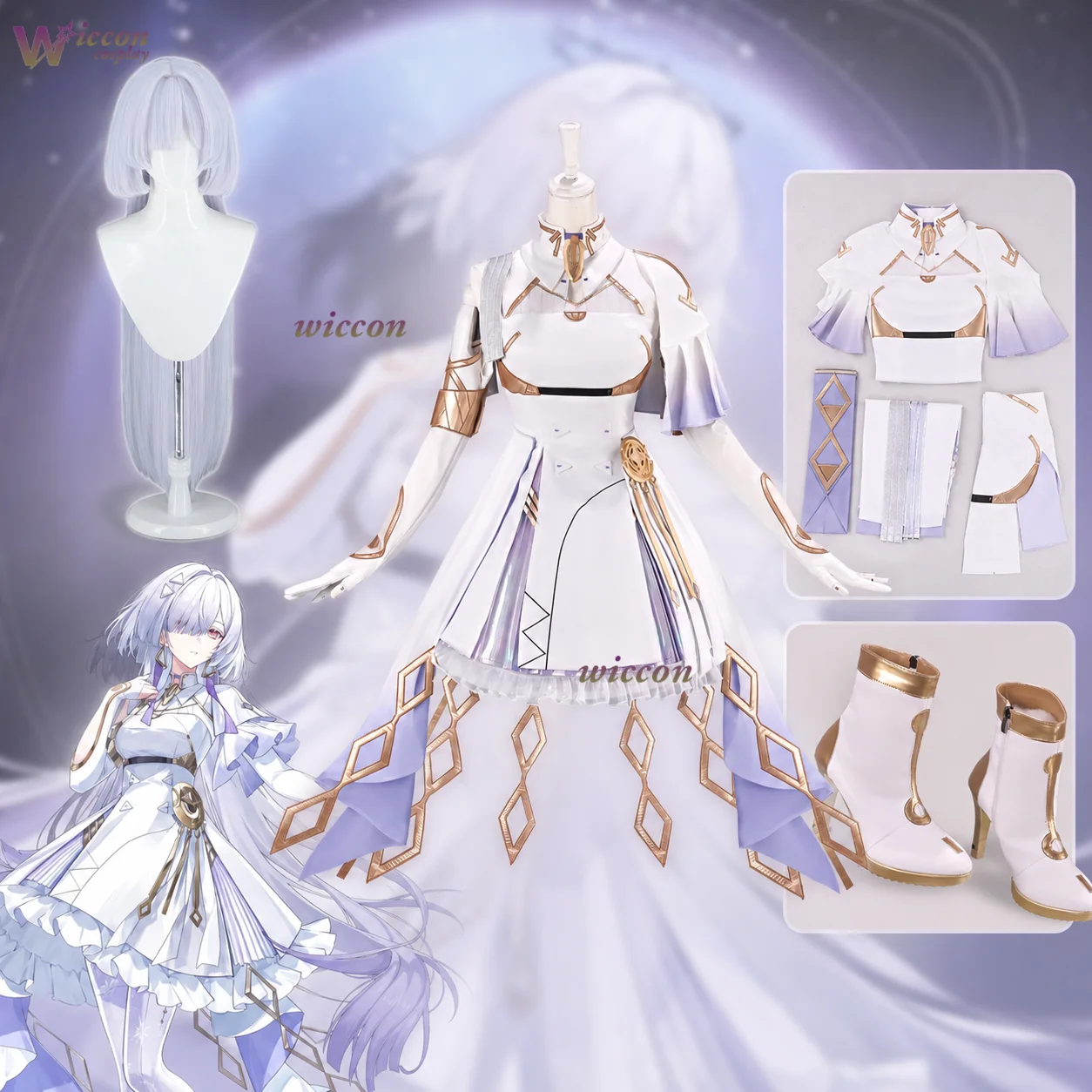 ゲーム「Wuthering Waves」コンサートツアー:To a New World カルテティア コスプレ衣装 女性用ドレス ハロウィン カーニバル パーティー ロールプレイ用 1