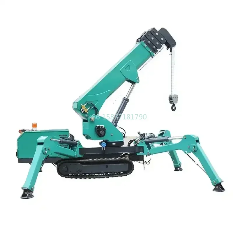 New Arrical 1 Ton 3 Ton Mini Spider Crane High Performance Micro Telescopic Crawler Lifting Crane Tool With Spidering Outrigger