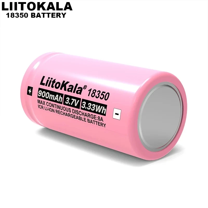 1-20PCS Liitokala New ICR 18350 900mAh power rechargeable lithium battery 3.7V 8A power for electrical tools flashlight