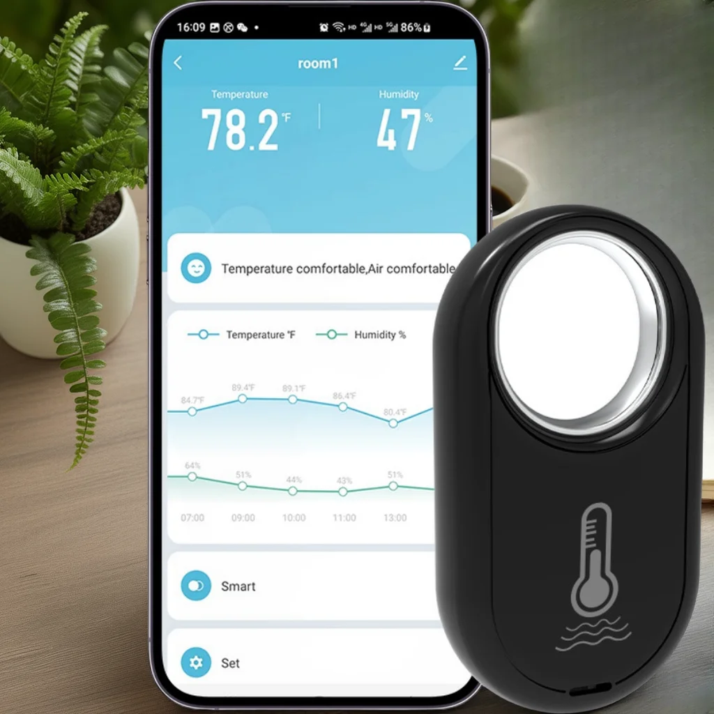 Per sensore di temperatura Tuya Mini sensore digitale di temperatura e umidità interna Rilevatore intelligente domestico