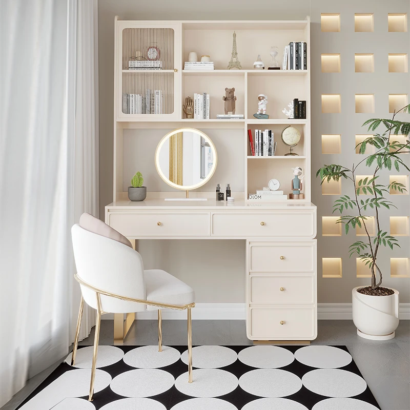 

Make Up White Dresser Storage Women'S Mirrors Cabinet Dressing Table Drawers Multifunction Penteadeira Quarto Modern Furniture