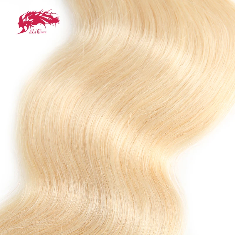 อาลีควีนแฮร์ 10A เกรดบอดี้เวฟผมมนุษย์ 1 ชิ้น # 613 ผมสีบลอนด์ 100% ไม่ผ่านกระบวนการ มนุษย์ ผมมัด