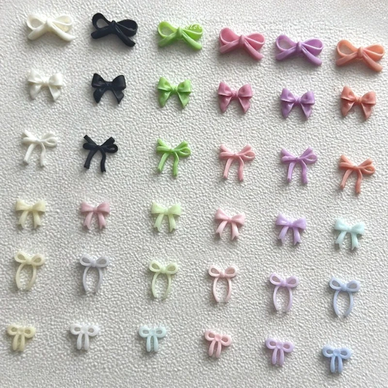 

Korean Style Colorful Resin Bow Tie Varied Bowknot Cute Ribbon Charms Sweet Nail Art Decorations Manicure Accessories Nail Tips