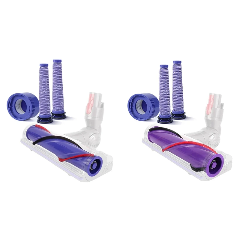 Комбинированная роликовая щетка + HEPA-фильтр Pre&Post, совместимая с пылесосом Dyson V7 V8, запчасти, аксессуары