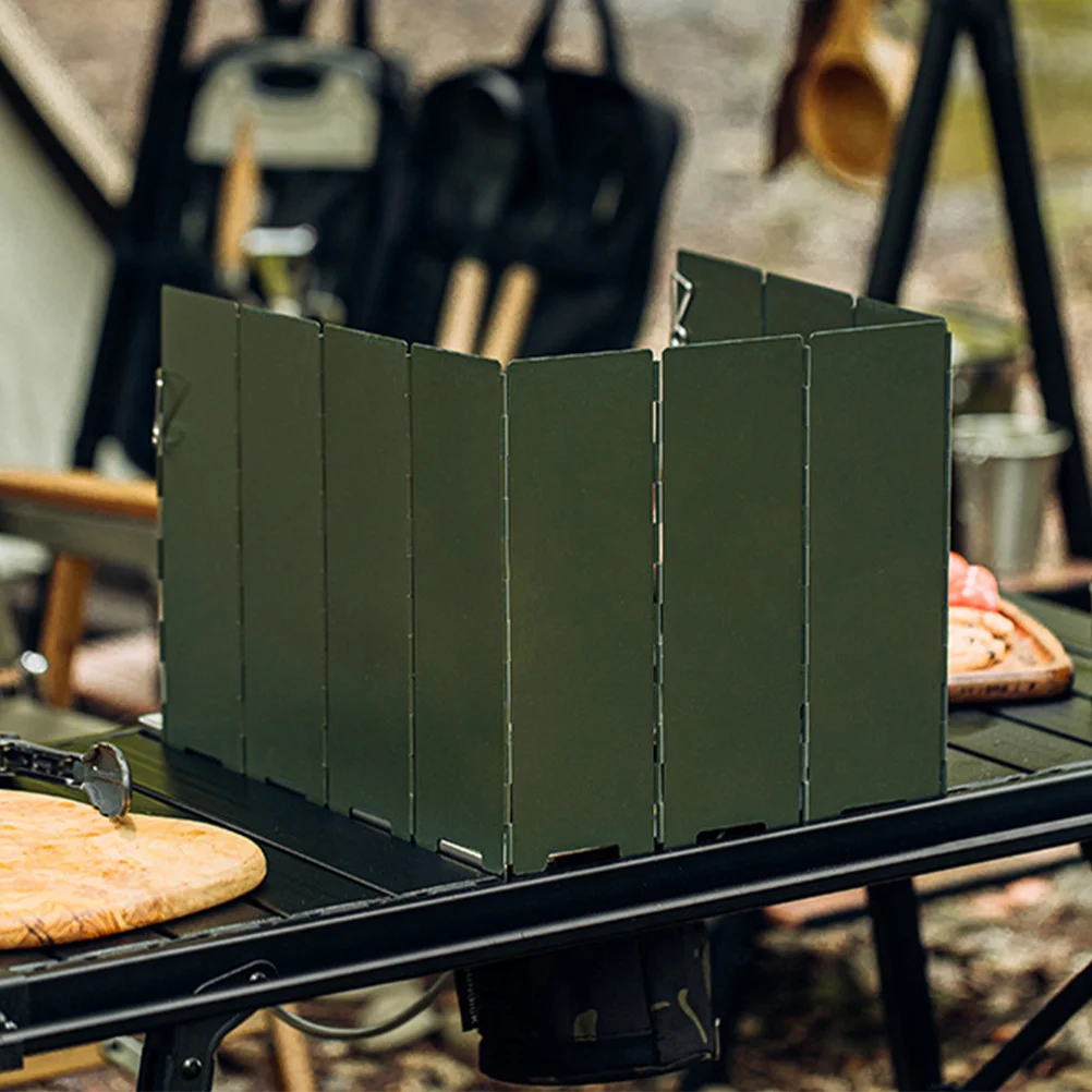 

Portable Camping Windshield for Stove Foldable Lightweight Windscreen Burner Anti-Wind Tool Cooking Outdoor Bbq Use