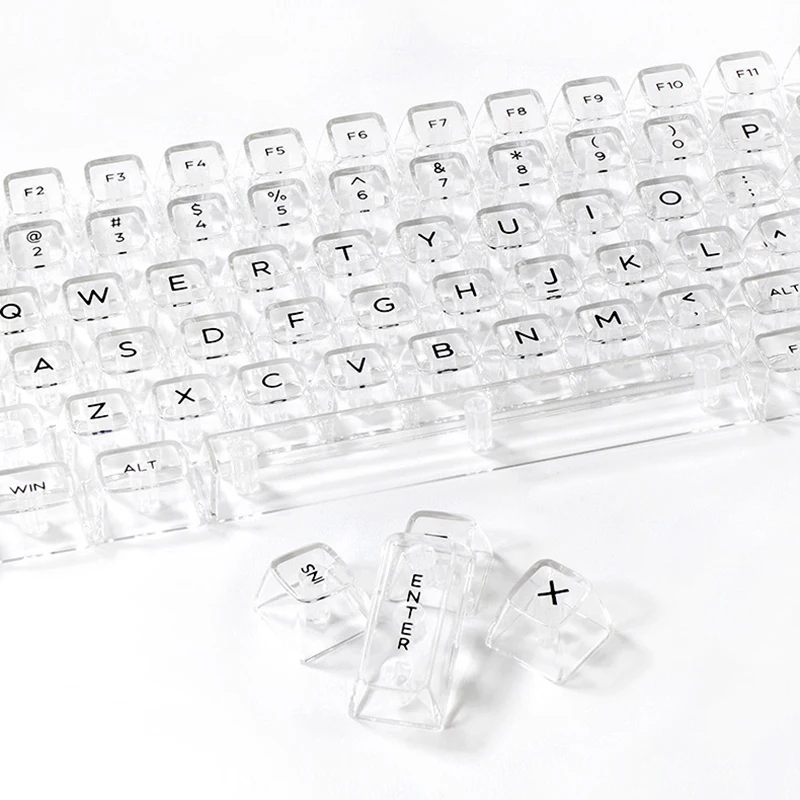 1set 132 Keys Lceberg Transparent Backlit Keycaps For MX Switch Mechanical Keyboard Crystal PC Gaming Keycap DIY Custom Key Cpas