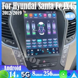 Android 15 Car Radio For Hyundai Santa Fe IX45 2012-2019 Automotive Multimedia Tesla Style Carplay Auto Bluetooth 4G WIFI GPS