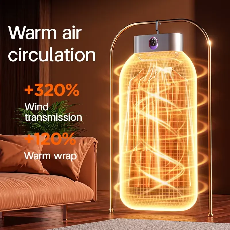 Portable Electric Clothes Dryer Machine Fast Drying Foldable Storage for Home Hotel Outdoor Use Intelligent Automatic