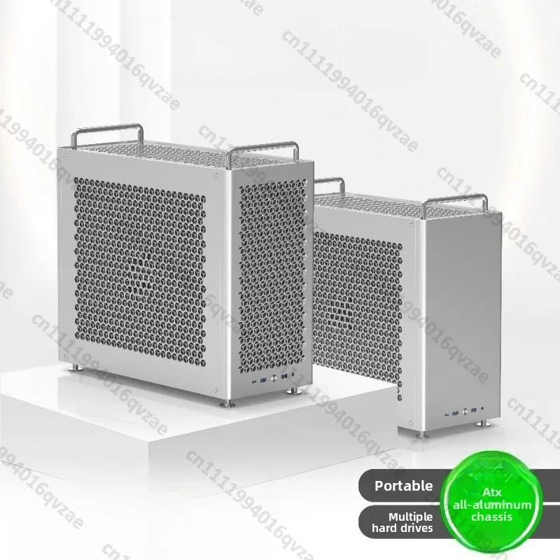 B2Max All Aluminum ATX Main Board Power Supply Fruit Powder Desktop Chassis Portable Simple 360 Water Cooling