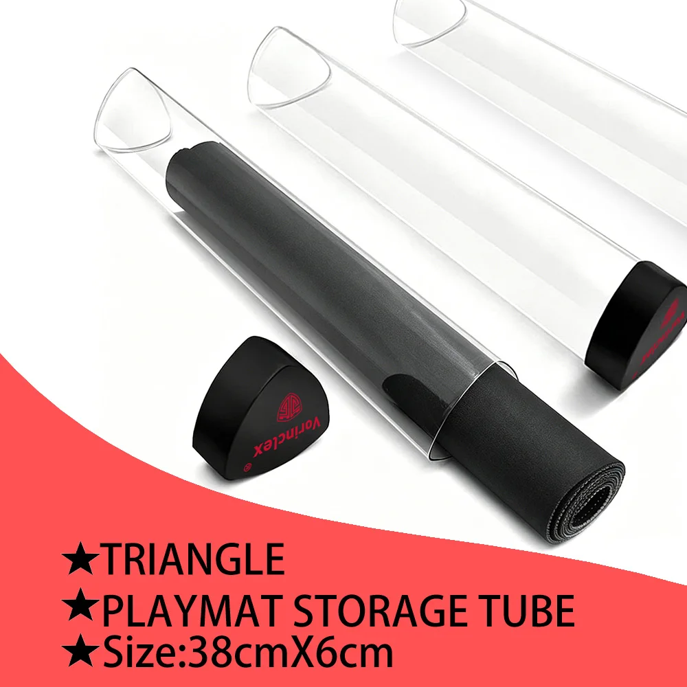 Triangle Playmat Storage Tube Game Mat Canister Trading Card Gaming Mat Protector Desk Mat Mouse Pad Carry Case