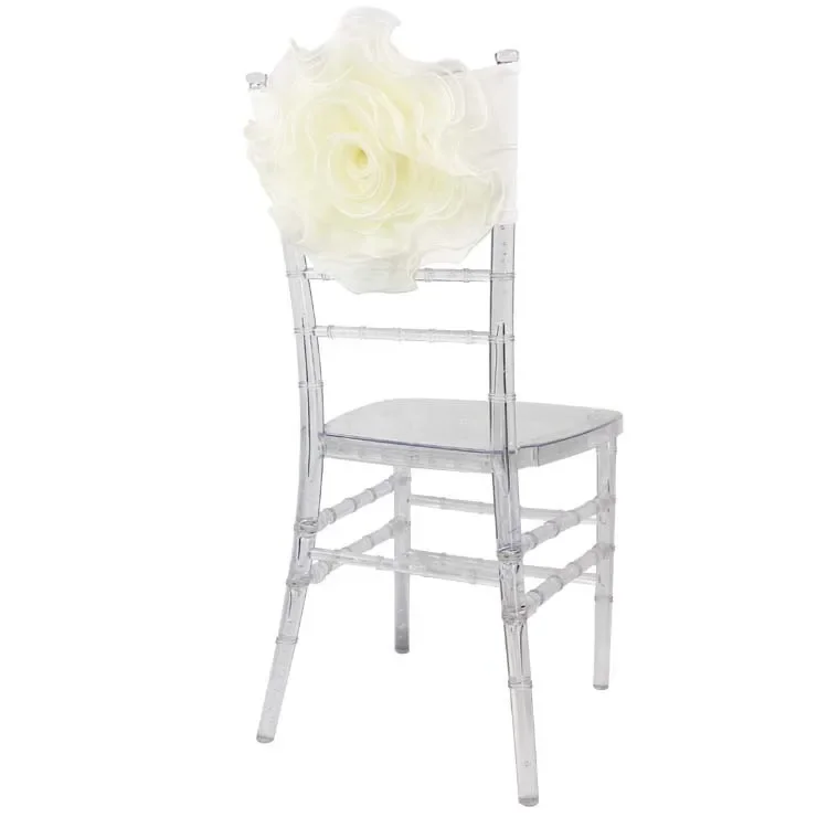 

Gauze chair cover bamboo chair Hotel banquet restaurant wedding outdoor activities organza flower decoration