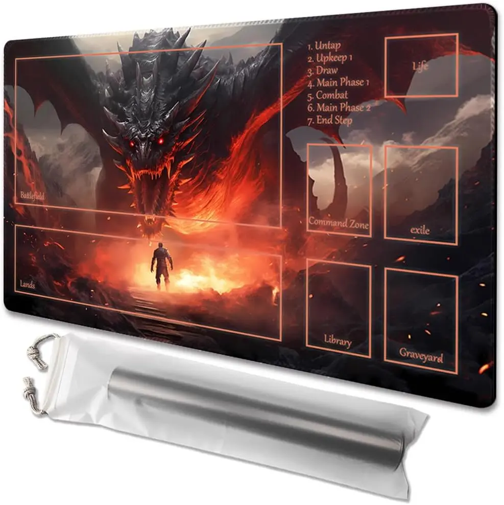 

Playmat MTG — печать на нескользящей подложке, идеально подходит для любителей карточных игр. Playmat TCG (Dragon Roar-Deck)