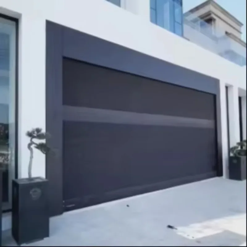 Customized Grey Aluminum Residential Garage Door New Model Flush Mounted In Finished Surface Whole Sell Price For Garages