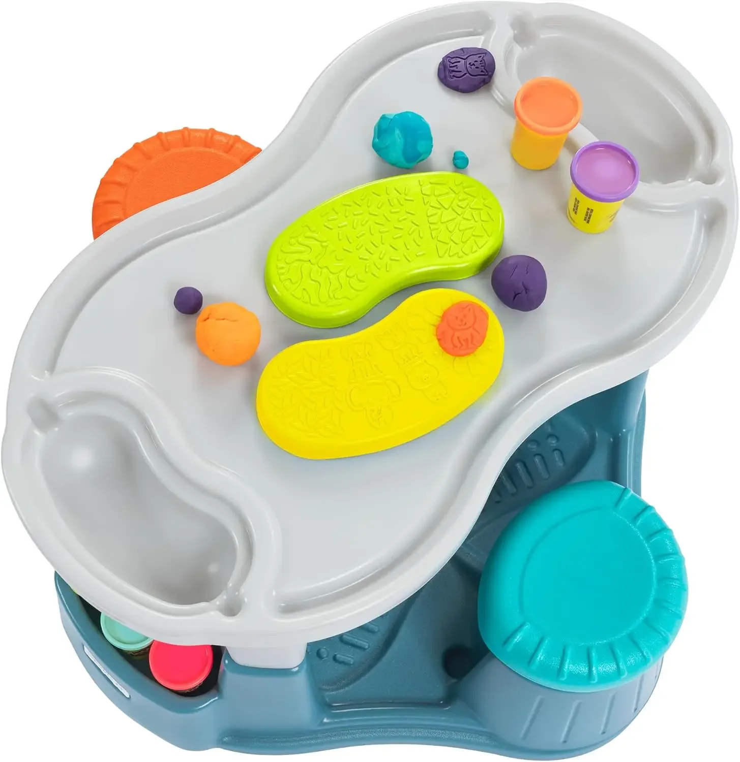 3  Sensory Table with Active Seating and Art Storage, Toddler Activity Table and Chairs Set for Ages 1-1/2 to 6,