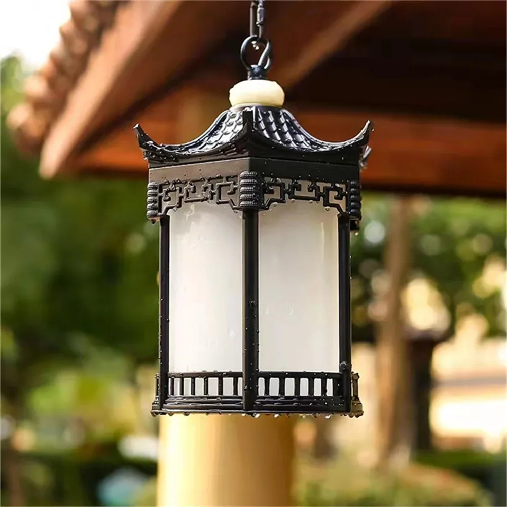 KERWIN Classical Pendant Light Outdoor Retro LED Lamp Waterproof for Home Corridor Decoration