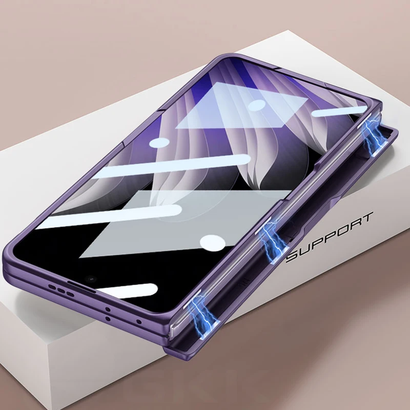 Magnetyczne etui z zawiasem i podstawką do OPPO Find N5 Magnetyczne szkło ochronne na ekran z bezprzewodowym ładowaniem do etui Oppo Find N5 — zdjęcie produktu 4