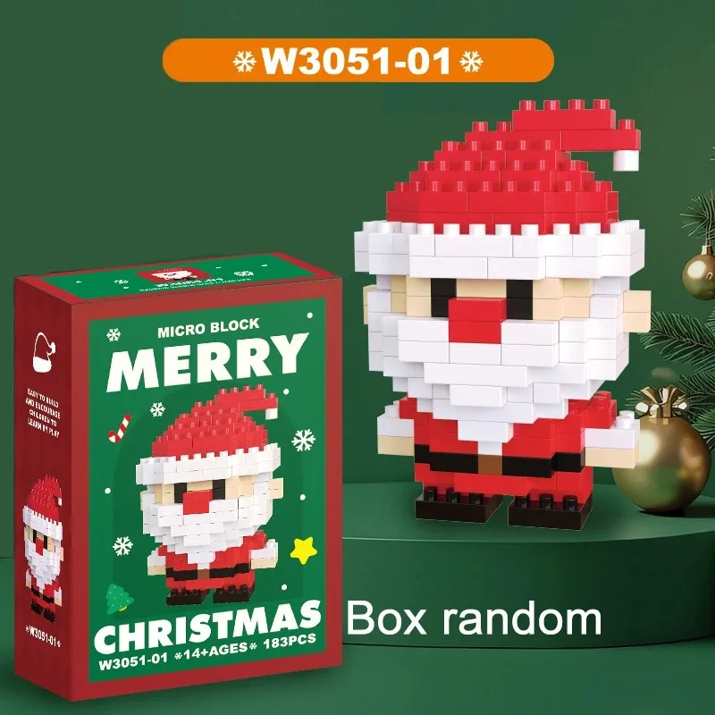 Kerstcadeaus Micro Bouwsteen Serie Kerstman Rendier Puzzel Assembleren Bakstenen Tafeldecoratie Speelgoed Kinderen