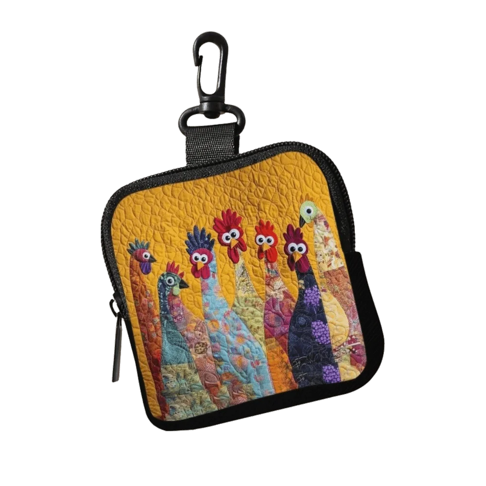 

Creative Zippered Wallet Chicken Pattern Coin Purse Water-resistant Lightweight Earphone Bag Mini PVC Storage Bag Friends Gift