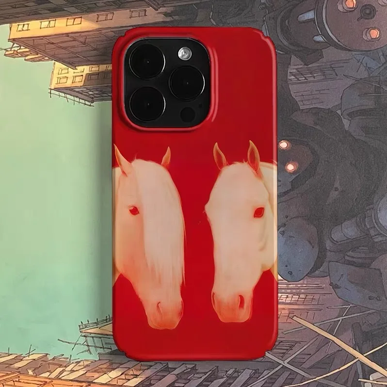 

Red Horse Head As Art Phone Case for IPHONE 17 Air 16E 15 PROMAX 14 Plus 13 12 MINI 11 PRO 16Plus XR XS MAX Acrylic Phone Cover