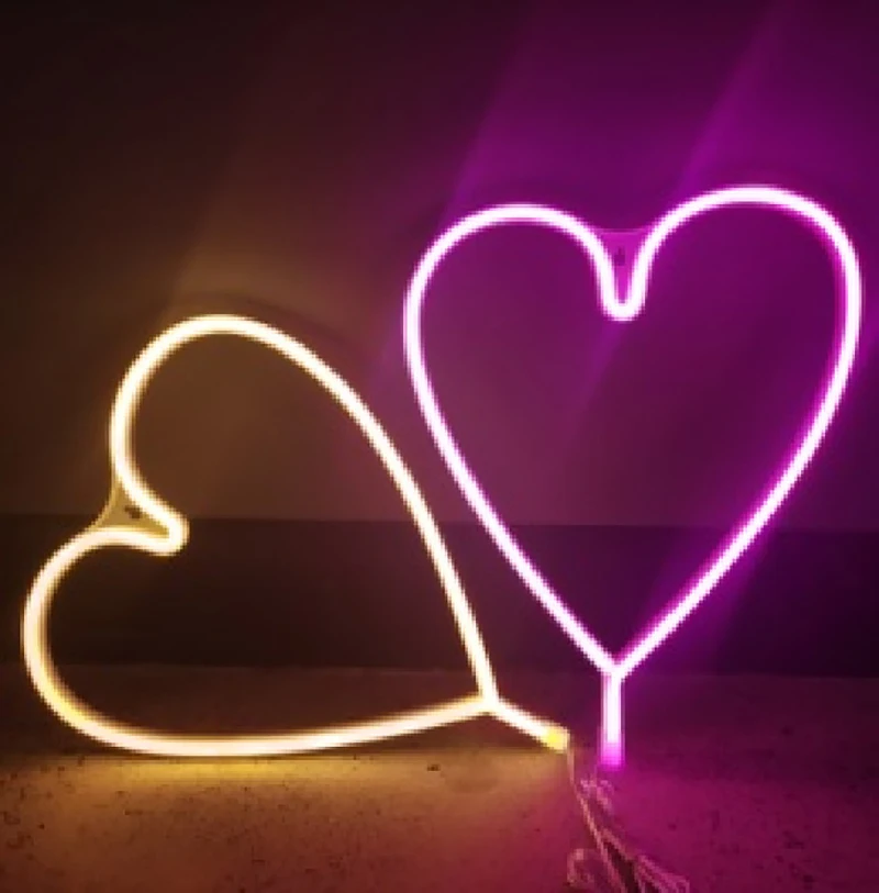 Valentines Day Decor Heart Neon Sign Lights for Wall Decor Neon Signs for Bedroom Wedding Birthday Holiday Party Childern Gift