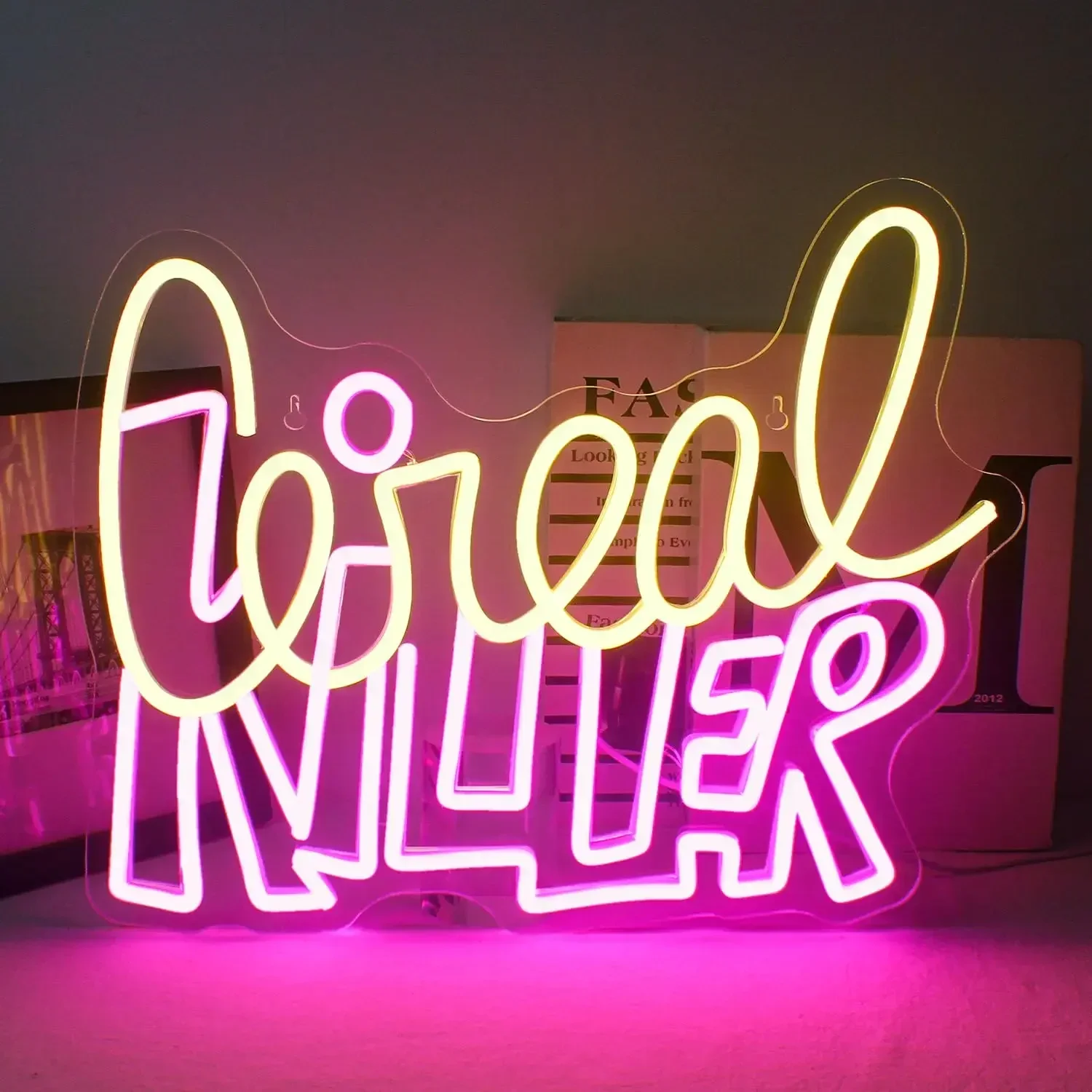 

Cereal Killer Neon Sign, Letter Led Neon Sign Neon Light Sign for Wall, Led Sign for Restaurant Pub Home Club Shop Sign Decor